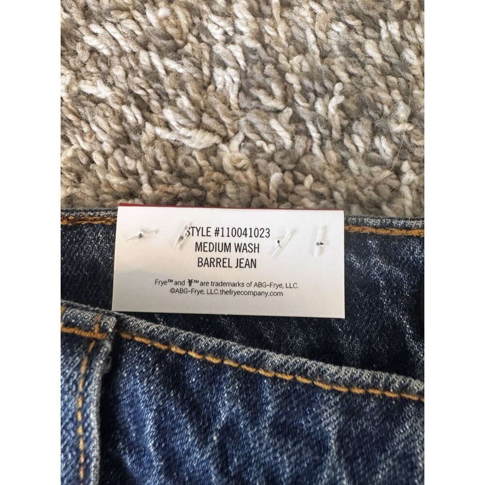 Frye Womens Barrel Jeans Size 14 Medium Wash High Rise Utility NWT - Picture 9 of 14